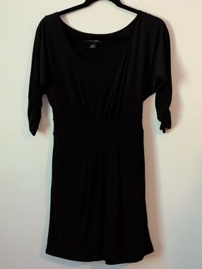 White House Black Market Black Scoop-Neck Mini Dress